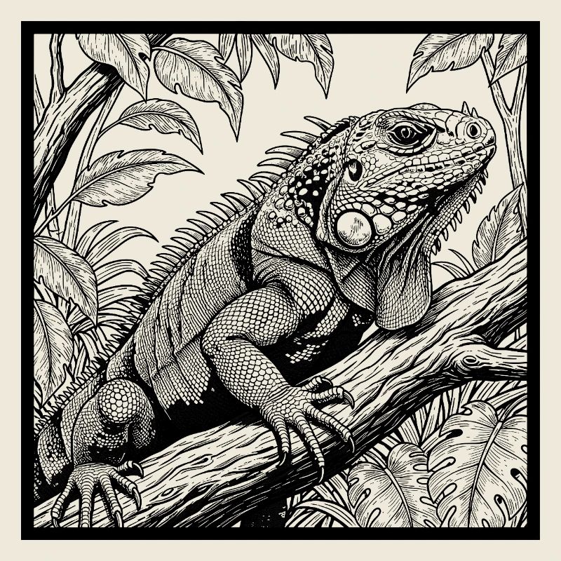 Iguane dans la jungle !