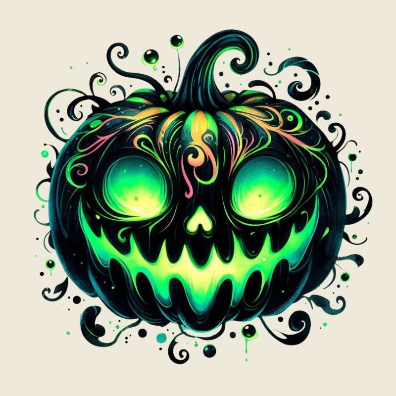 Tourbillon de citrouille néon Halloween