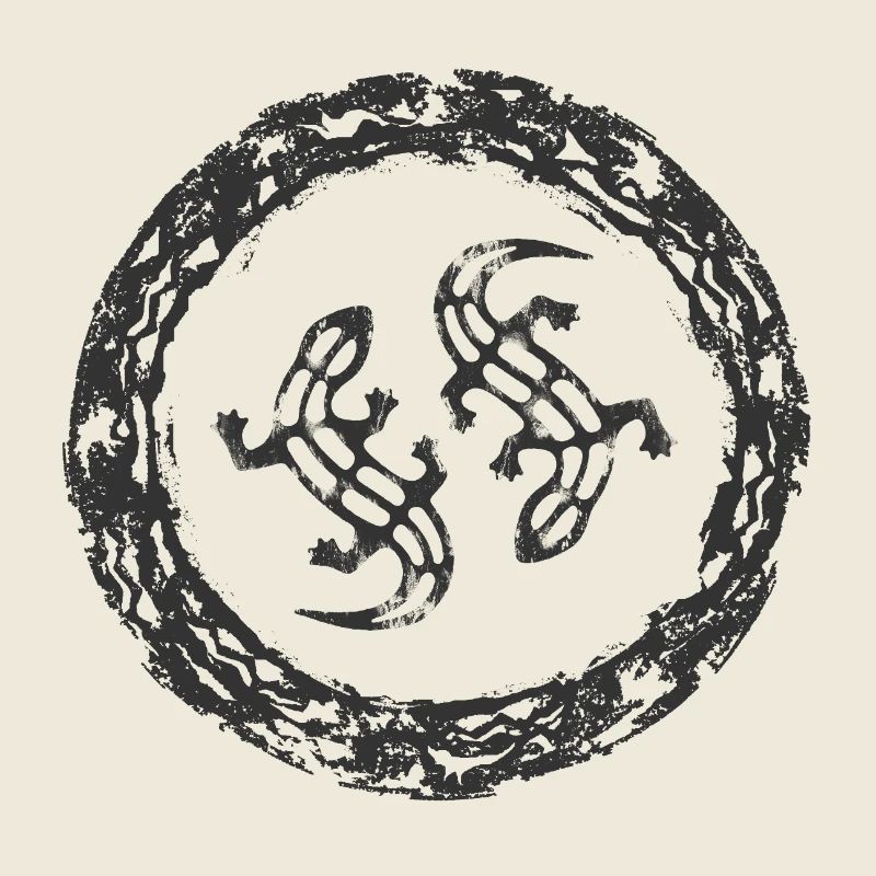Gecko YinYang Kreismotiv