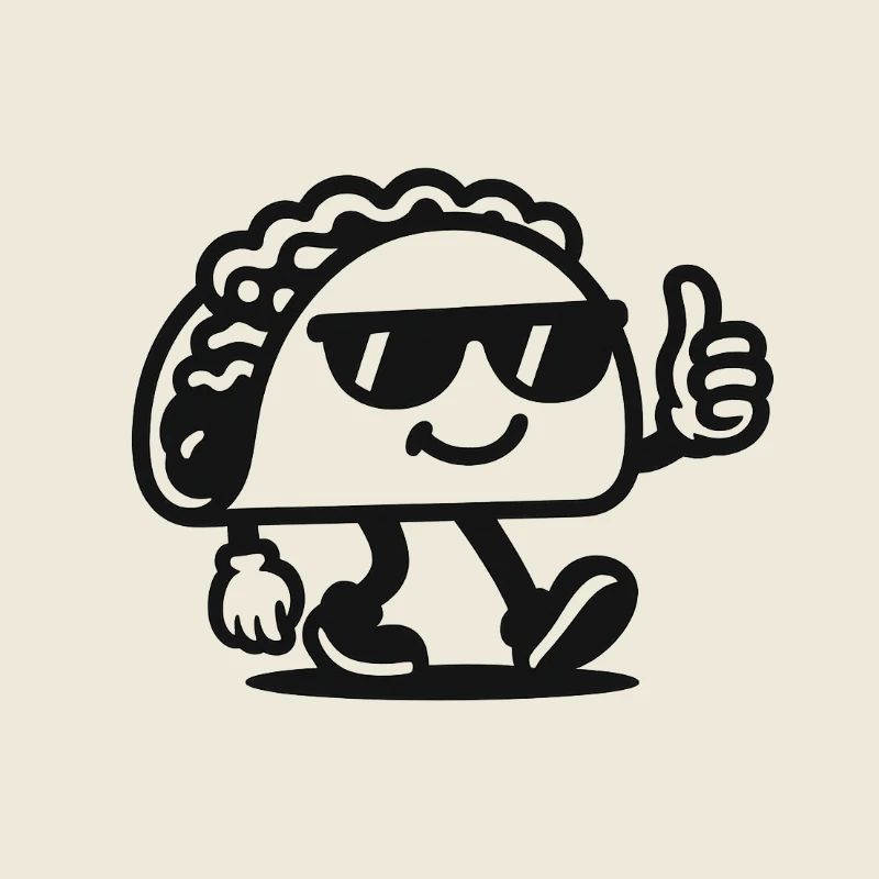 Sunglasses Taco Mascot
