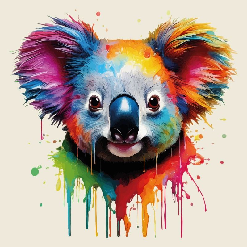 Regenbogen Koala Aquarell