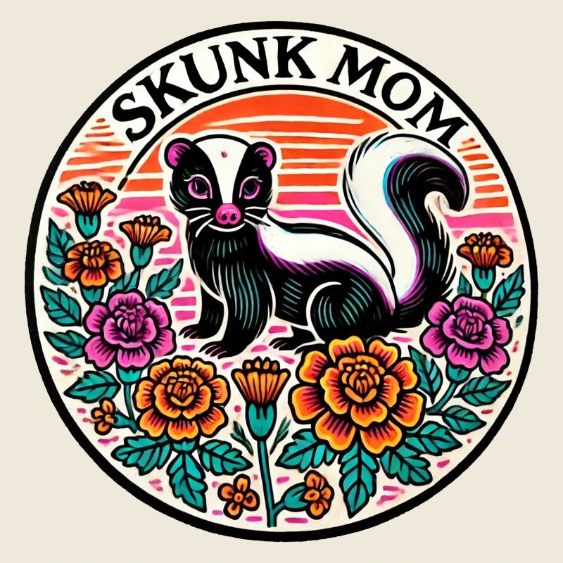 Skunk Mom Blumen Patch
