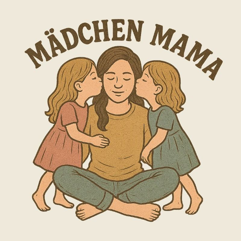 Mädchen Mama Umarmung Illustration