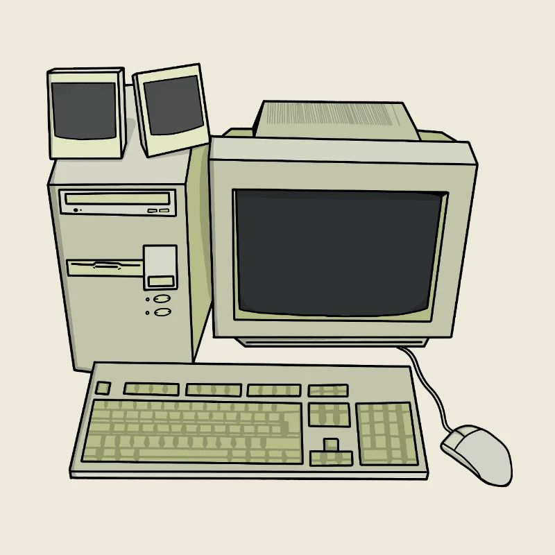 Retro Computer Desk Einrichtung