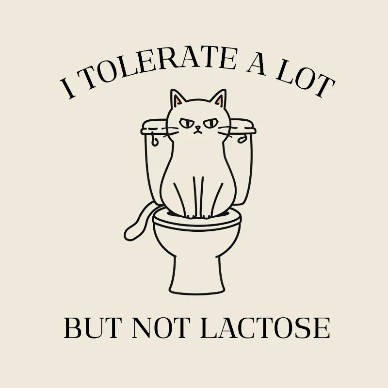 Mürrische Cat Fine Line – No Lactose Humor