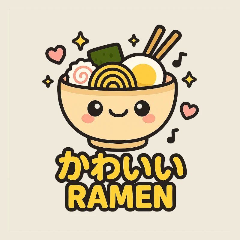 Kawaii Ramen Lächeln Illustration