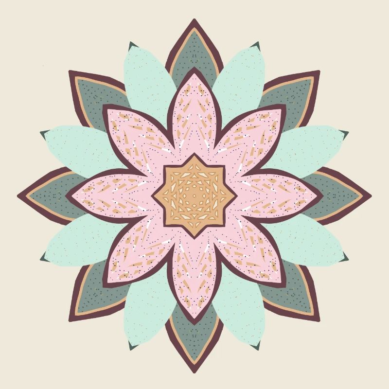 Pastel Mandala Flower Star