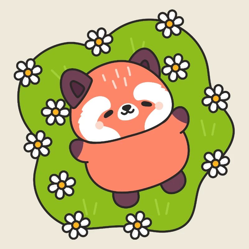 Glücklicher Panda auf Daisy Meadow
