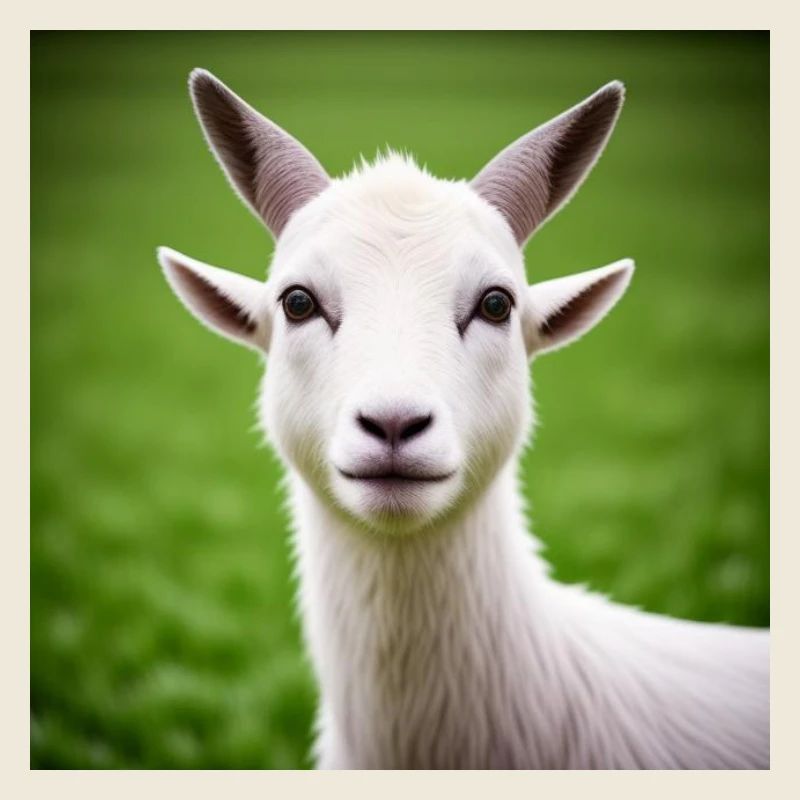White goat in close-up