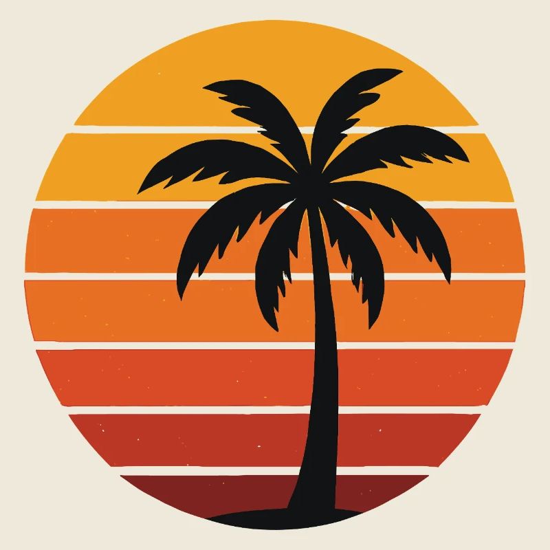 Palmier au Soleil Retro