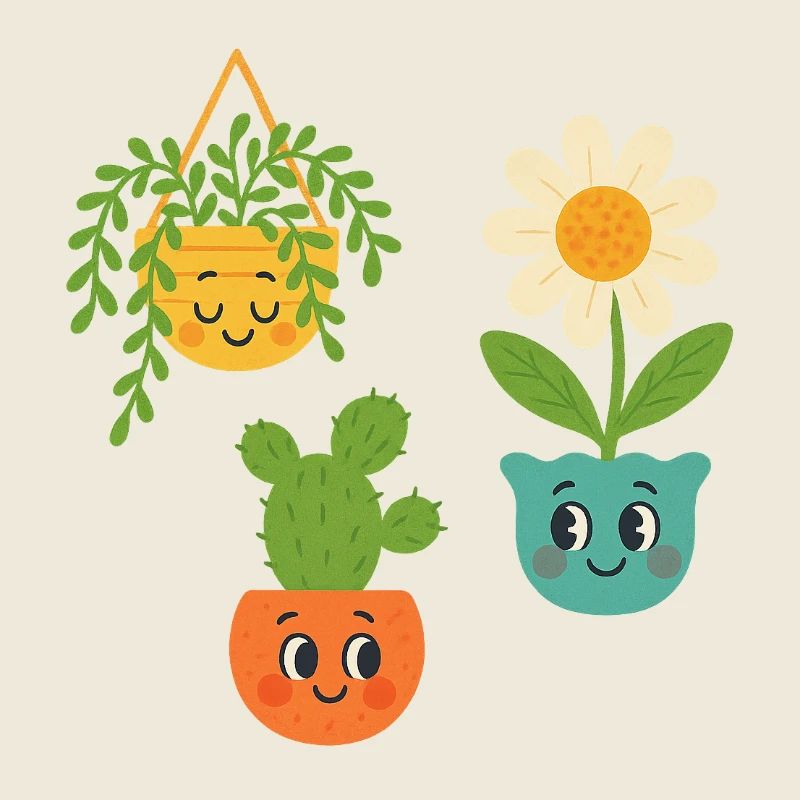Trio de plantes en pot