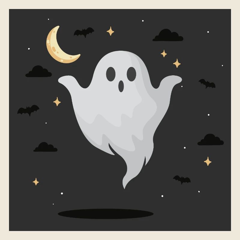 Night Ghost on Dark Background