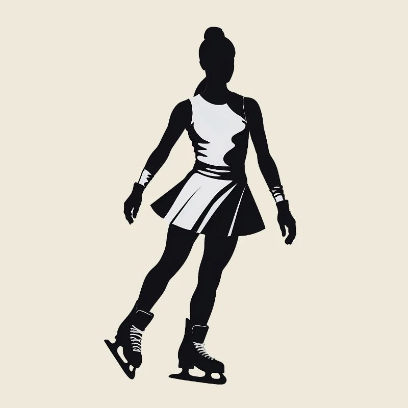 Eis Eiskunstläufer - Cooles Silhouette Logo