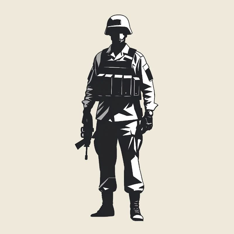 Soldat - Cooles Silhouetten-Logo