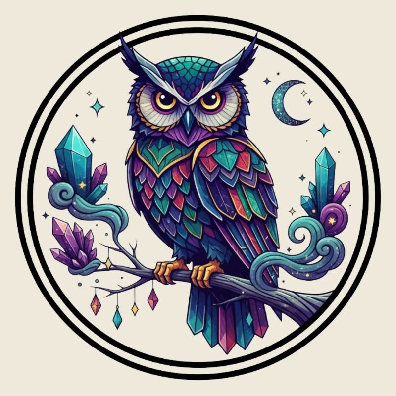 Crystal Owl Magic in Midnight Colors