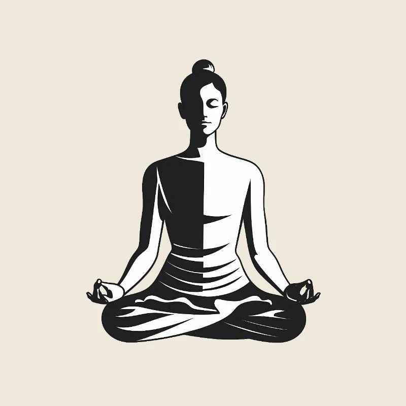 Méditation - Logo Cool Silhouette