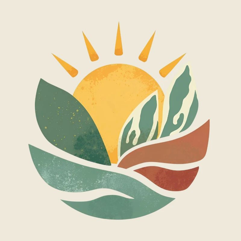 Paysage minimaliste avec lever de soleil
