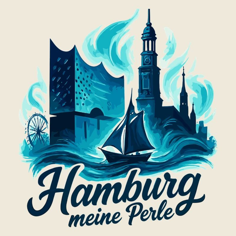 Hamburg Perle Stadt Silhouette Geschenk