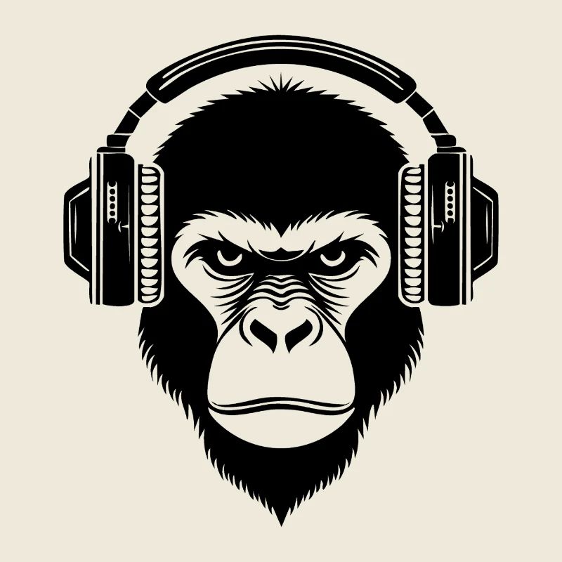 Heavy Bass Drop Monkey Head Design Chemise