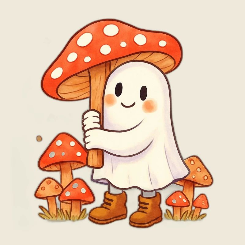 Geist mit Regenschirm - ein Pilz