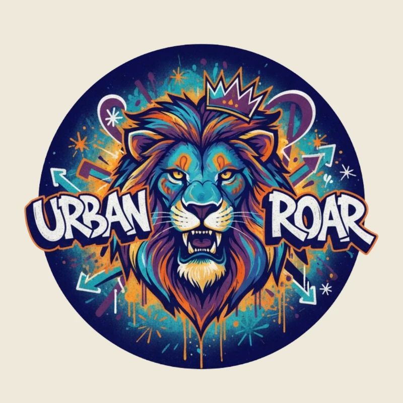Urban Löwen Graffiti Kreis