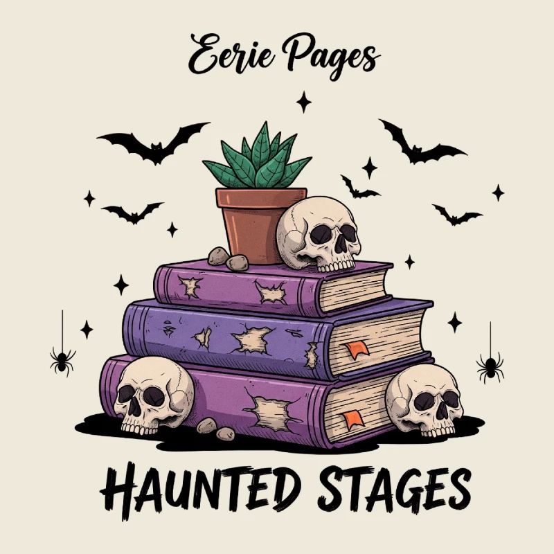Haunted Stages Skull Books Artwork