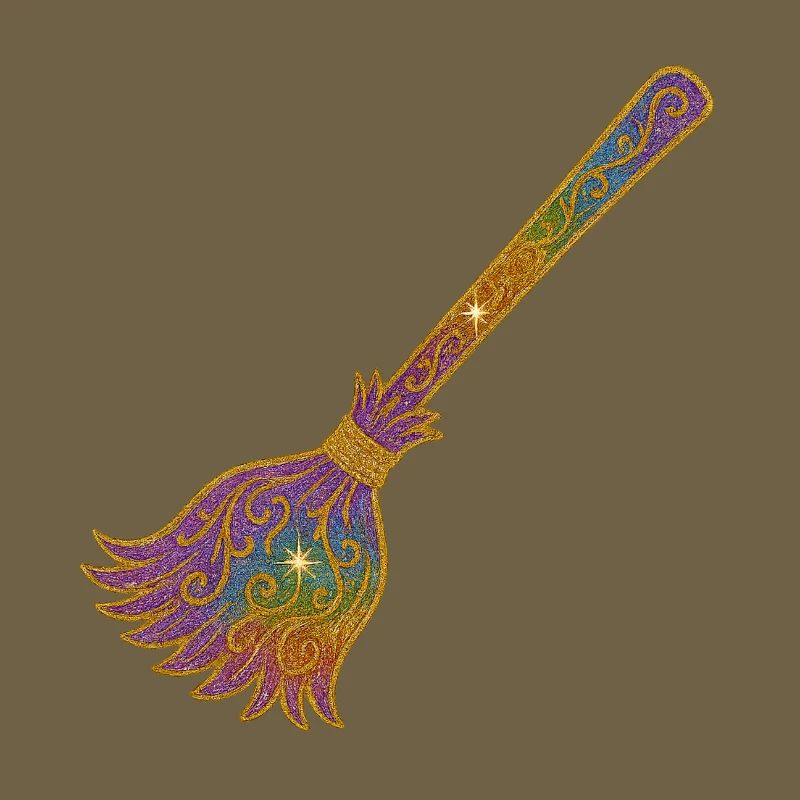 Rainbow Glitter Broom Magic