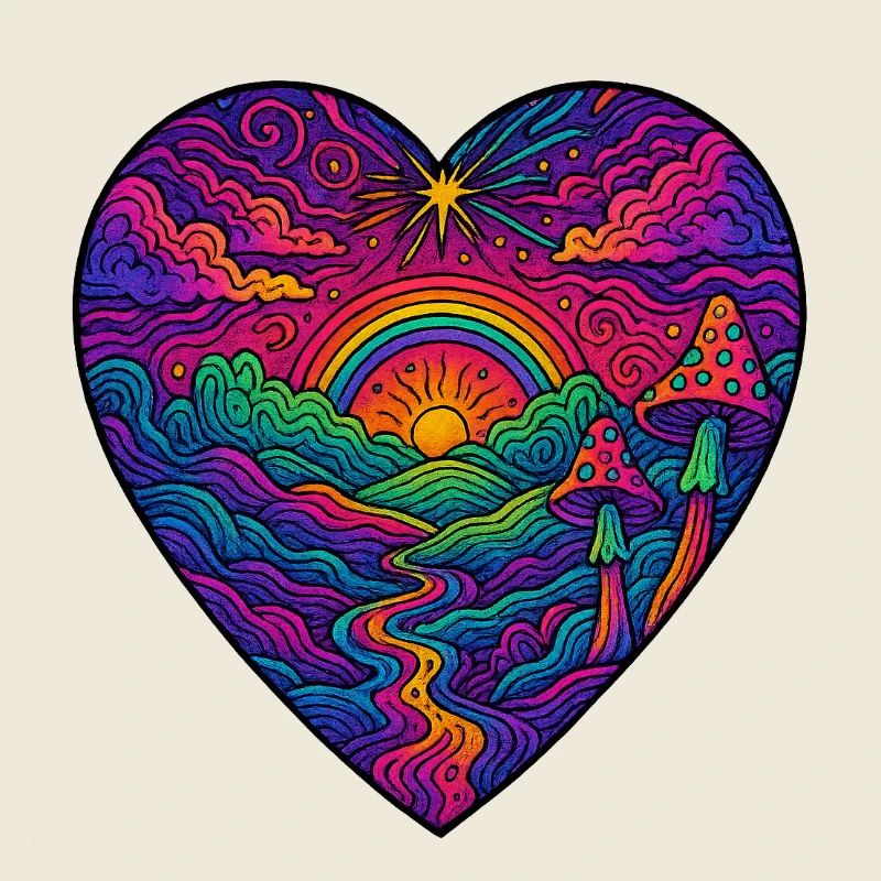 Rainbow Heart Landscape