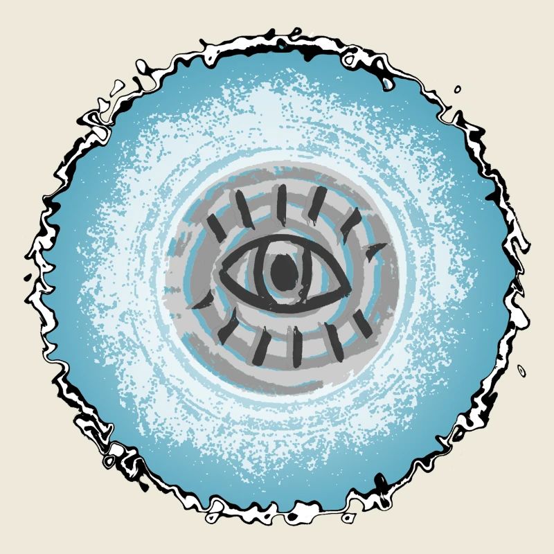 L’œil dans le bleu tourbillonnant