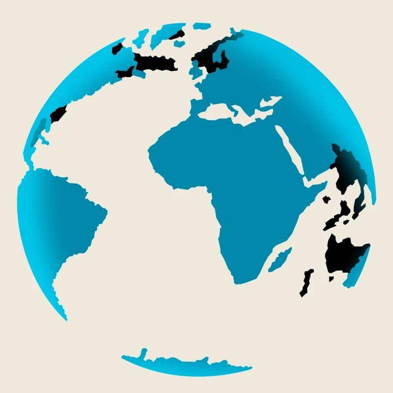 Globe Bleu Noir Néon