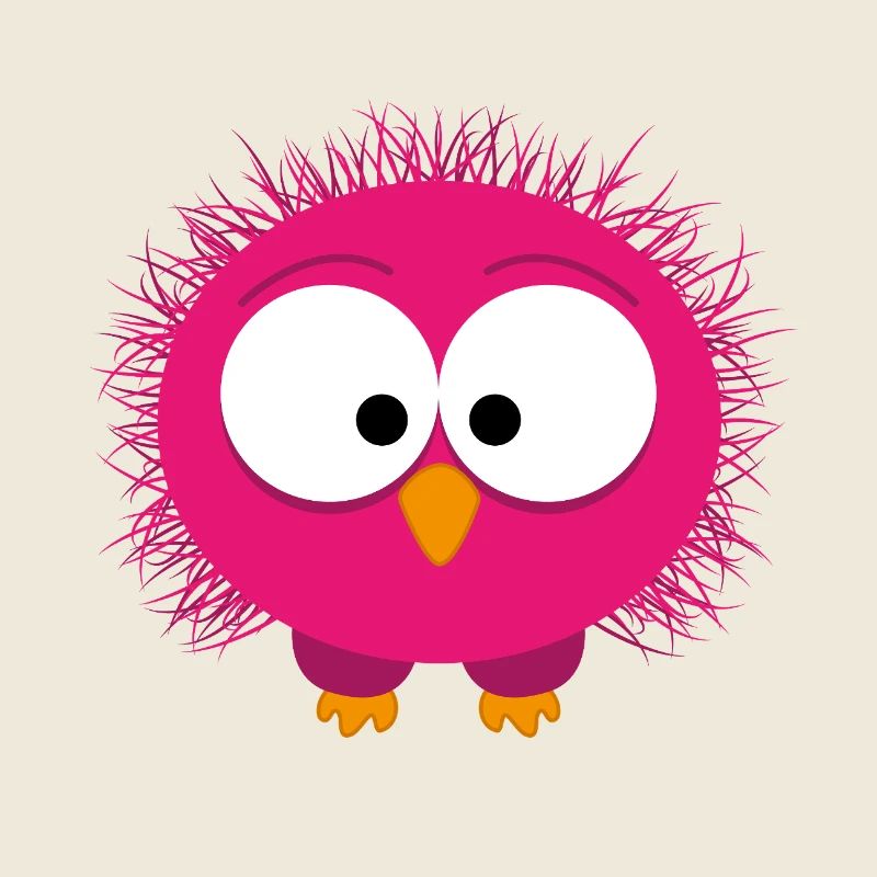 Fluffy Pink Bird Portrait