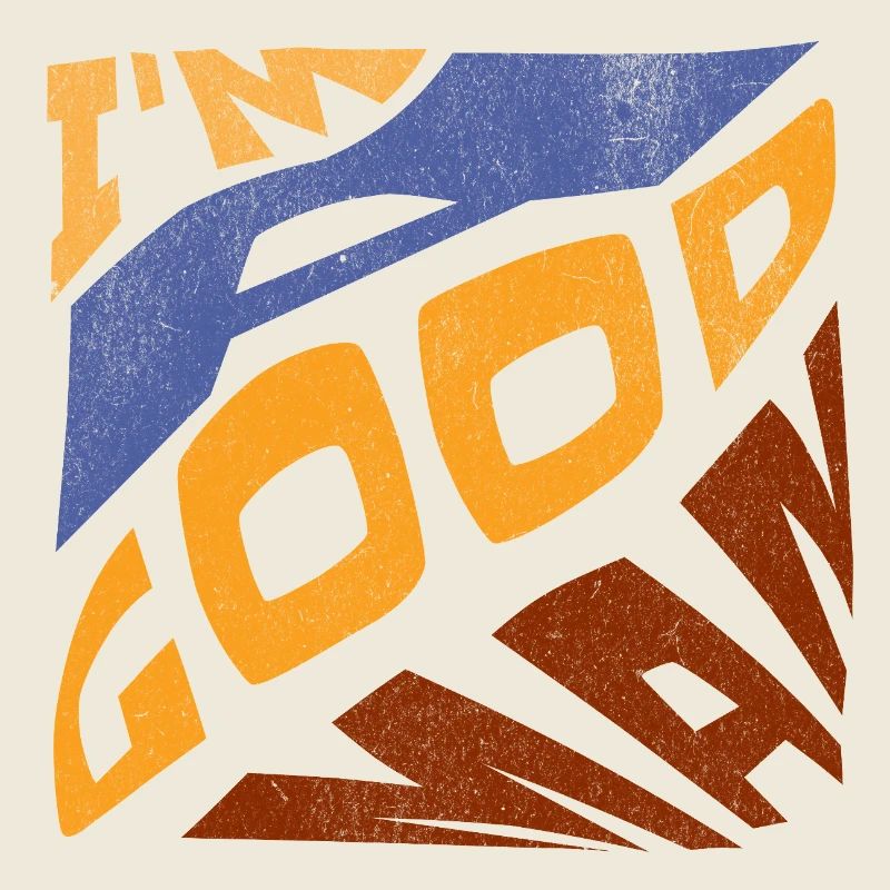 Pop retro blau orange Ich bin ein guter Mann