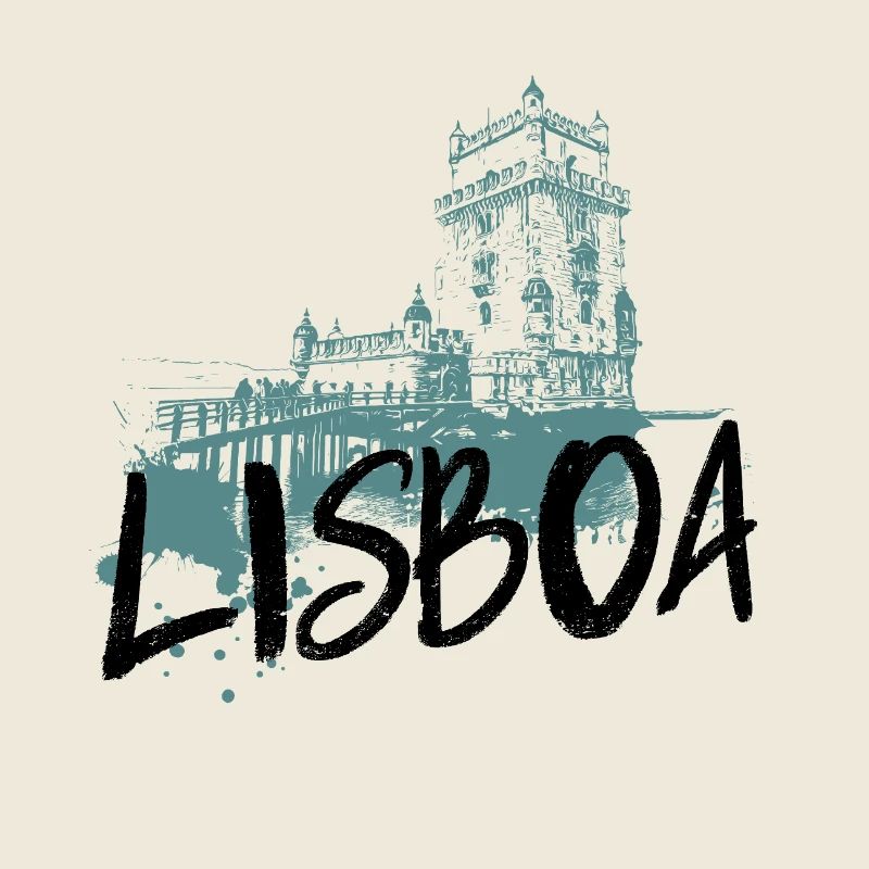 Belem Tower in Lisbon, Turquoise Silhouette