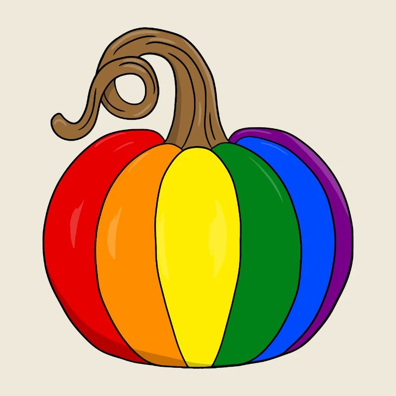 Regenbogen Kürbis PopArt
