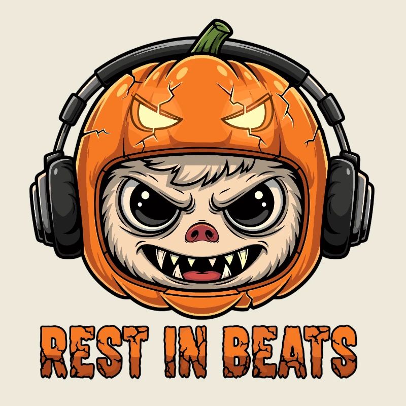 Kürbis-DJ Monkey Rest Beats