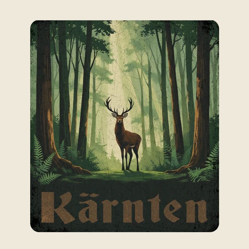 Cerf de Carinthie dans la forêt