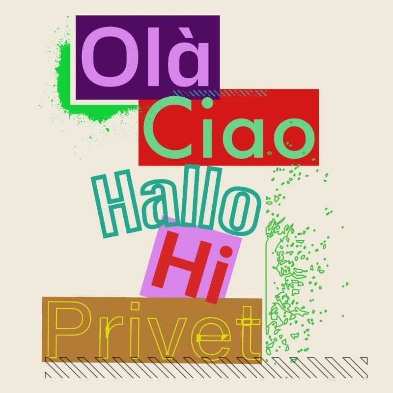 Variété de langues Conception de salutation colorée