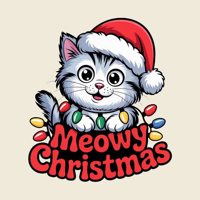 Chat de Noël – Miaou Noël Mignon Vacances