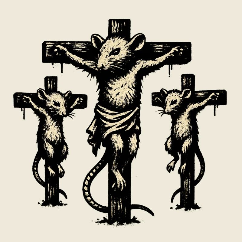 Illustration de triptyque de croix de rat
