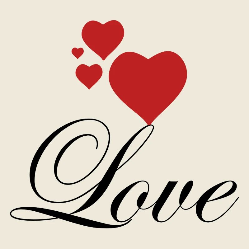 Rote Herzen mit Liebe