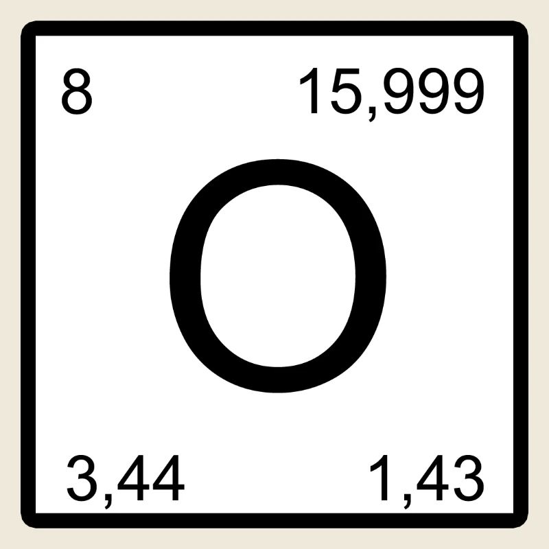 O oxygen sign in minimal style nerd