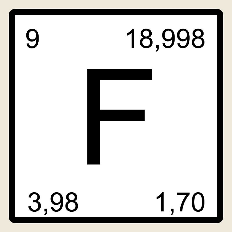 F Fluor im minimalistischen Zahlenraster