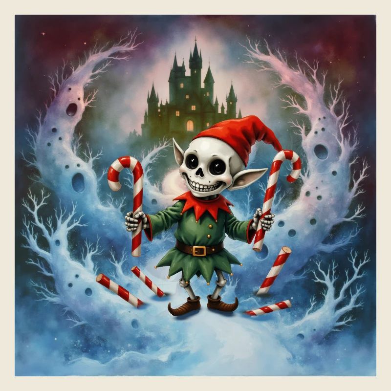 Christmas skeleton elf