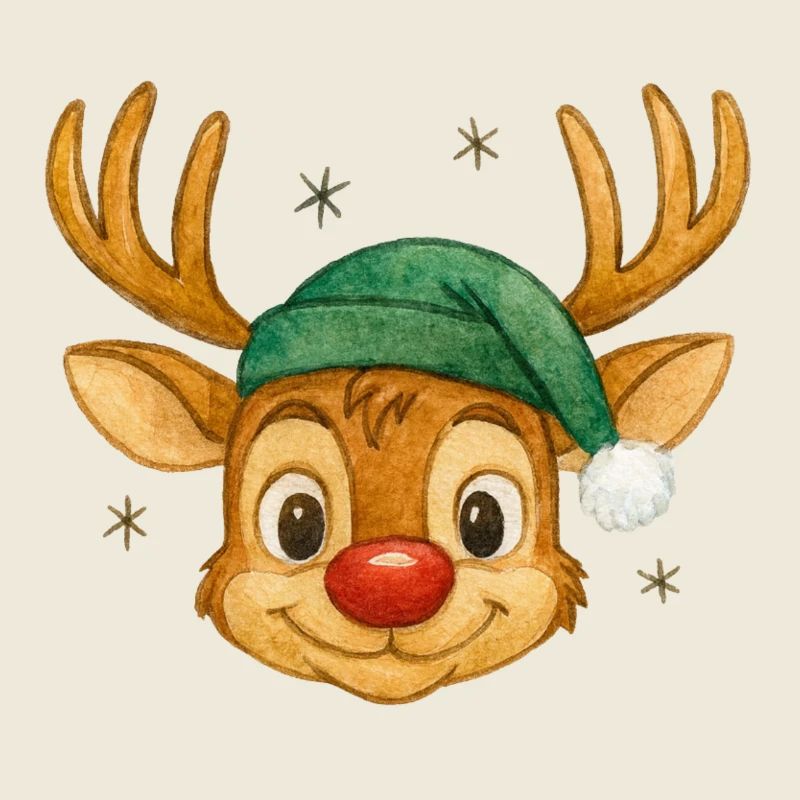 Reindeer with Santa hat