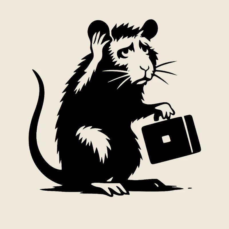 Ratte mit Aktentasche