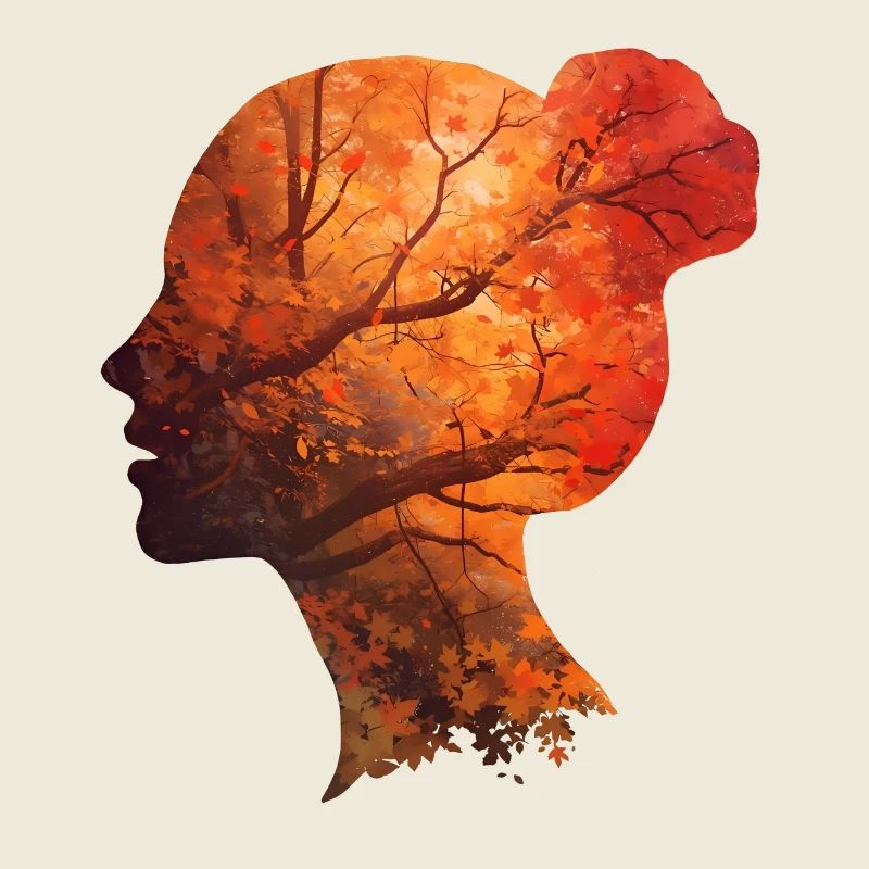 Herbst Silhouette Frau – Elegantes Portrait
