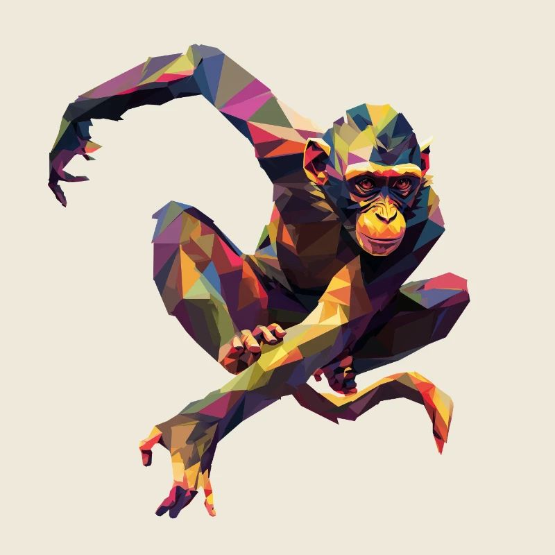 Geometric Colorful Monkey