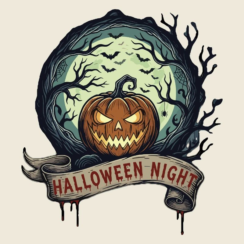 Citrouille d’Halloween au clair de lune
