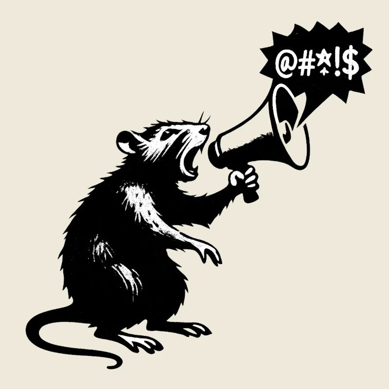 Rat avec mégaphone message fort