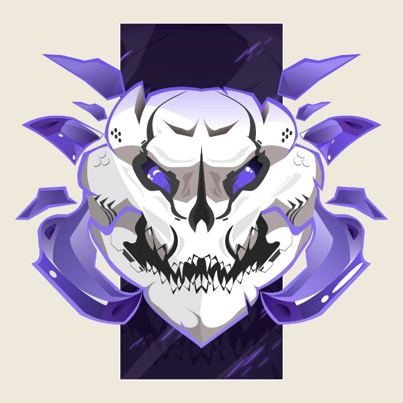 Cyber Skull – Neon Lila Design